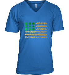 American Flag Green Shamrock Shirt St Patricks Day Men's V-Neck Men's V-Neck - HHHstores
