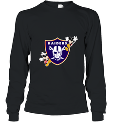 Nfl Oakland Raiders Champion Mickey Mouse Long Sleeve T-Shirt