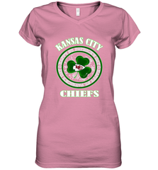 NFL Kansas City Chiefs Logo Happy St Patrick's Day Women's V-Neck T-Shirt Women's V-Neck T-Shirt - HHHstores