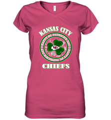 NFL Kansas City Chiefs Logo Happy St Patrick's Day Women's V-Neck T-Shirt Women's V-Neck T-Shirt - HHHstores