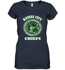 NFL Kansas City Chiefs Logo Happy St Patrick's Day Women's V-Neck T-Shirt Women's V-Neck T-Shirt - HHHstores