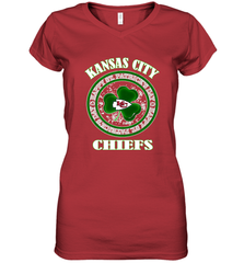 NFL Kansas City Chiefs Logo Happy St Patrick's Day Women's V-Neck T-Shirt Women's V-Neck T-Shirt - HHHstores