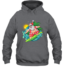Christmas in July Santa Claus Hawaiian Surfing Gift Surf Hooded Sweatshirt Hooded Sweatshirt - HHHstores