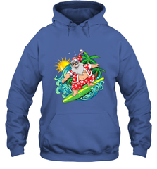 Christmas in July Santa Claus Hawaiian Surfing Gift Surf Hooded Sweatshirt Hooded Sweatshirt - HHHstores