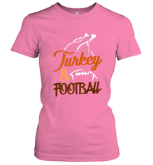 Turkey And Football Thanksgiving Day Football Fan Holiday Women's T-Shirt Women's T-Shirt - HHHstores