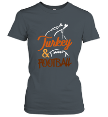 Turkey And Football Thanksgiving Day Football Fan Holiday Women's T-Shirt Women's T-Shirt - HHHstores