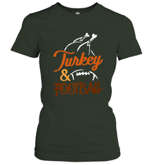 Turkey And Football Thanksgiving Day Football Fan Holiday Women's T-Shirt Women's T-Shirt - HHHstores