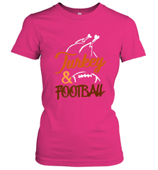 Turkey And Football Thanksgiving Day Football Fan Holiday Women's T-Shirt Women's T-Shirt - HHHstores
