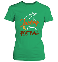 Turkey And Football Thanksgiving Day Football Fan Holiday Women's T-Shirt Women's T-Shirt - HHHstores