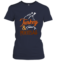 Turkey And Football Thanksgiving Day Football Fan Holiday Women's T-Shirt Women's T-Shirt - HHHstores