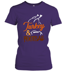 Turkey And Football Thanksgiving Day Football Fan Holiday Women's T-Shirt Women's T-Shirt - HHHstores