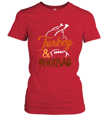Turkey And Football Thanksgiving Day Football Fan Holiday Women's T-Shirt Women's T-Shirt - HHHstores