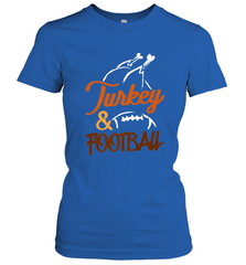 Turkey And Football Thanksgiving Day Football Fan Holiday Women's T-Shirt Women's T-Shirt - HHHstores