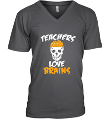 Teachers Love Brains funny Halloween Zombie Men's V-Neck Men's V-Neck - HHHstores