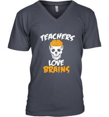 Teachers Love Brains funny Halloween Zombie Men's V-Neck Men's V-Neck - HHHstores