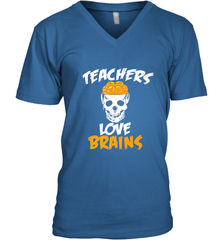 Teachers Love Brains funny Halloween Zombie Men's V-Neck Men's V-Neck - HHHstores