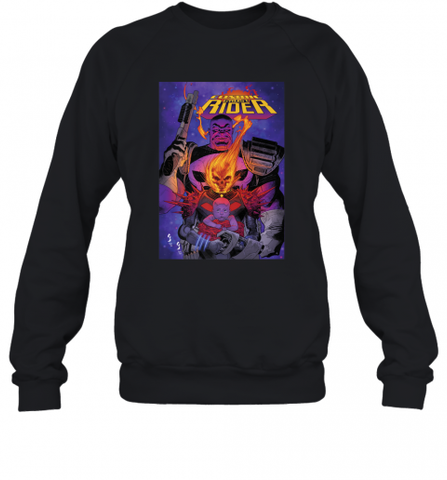 Marvel Ghost Rider Baby Thanos Comic Cover Crewneck Sweatshirt Crewneck Sweatshirt / Black / S Crewneck Sweatshirt - HHHstores