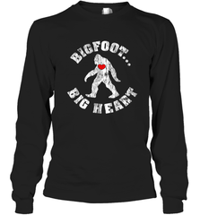 Bigfoot Heart Valentine's Day Lover Art Graphics Great Gift Long Sleeve T-Shirt Long Sleeve T-Shirt - HHHstores
