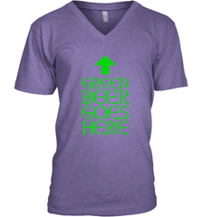 Green Beer Goes Here Funny St. Patrick's Day Men's V-Neck Men's V-Neck - HHHstores