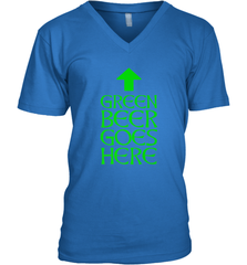 Green Beer Goes Here Funny St. Patrick's Day Men's V-Neck Men's V-Neck - HHHstores