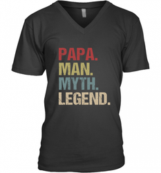 Papa Man Myth Legend Dad Father Men's V-Neck