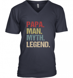 Papa Man Myth Legend Dad Father Men's V-Neck
