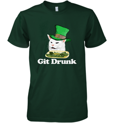 Git Drunk Funny Arguing Cat Meme St Patricks Day Men's Premium T-Shirt Men's Premium T-Shirt - HHHstores