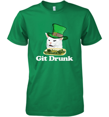 Git Drunk Funny Arguing Cat Meme St Patricks Day Men's Premium T-Shirt Men's Premium T-Shirt - HHHstores