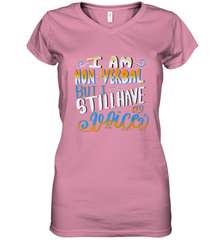 Special Needs NonVerbal Autism Awesome Women's V-Neck T-Shirt Women's V-Neck T-Shirt - HHHstores