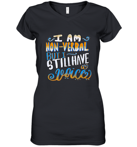Special Needs NonVerbal Autism Awesome Women's V-Neck T-Shirt Women's V-Neck T-Shirt / Black / S Women's V-Neck T-Shirt - HHHstores