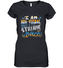 Special Needs NonVerbal Autism Awesome Women's V-Neck T-Shirt Women's V-Neck T-Shirt - HHHstores