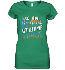 Special Needs NonVerbal Autism Awesome Women's V-Neck T-Shirt Women's V-Neck T-Shirt - HHHstores