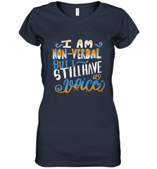 Special Needs NonVerbal Autism Awesome Women's V-Neck T-Shirt Women's V-Neck T-Shirt - HHHstores