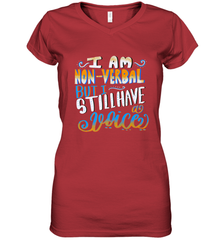 Special Needs NonVerbal Autism Awesome Women's V-Neck T-Shirt Women's V-Neck T-Shirt - HHHstores