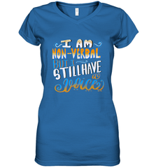 Special Needs NonVerbal Autism Awesome Women's V-Neck T-Shirt Women's V-Neck T-Shirt - HHHstores