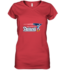 Nfl New England Patriots Champion Mickey Mouse Team Women's V-Neck T-Shirt Women's V-Neck T-Shirt - HHHstores