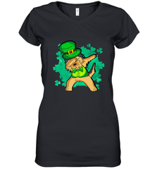 Dabbing Irish Terrier Dog Leprechaun St Patricks Day Ireland Women's V-Neck T-Shirt Women's V-Neck T-Shirt - HHHstores