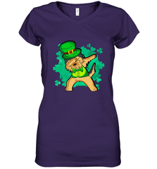 Dabbing Irish Terrier Dog Leprechaun St Patricks Day Ireland Women's V-Neck T-Shirt Women's V-Neck T-Shirt - HHHstores