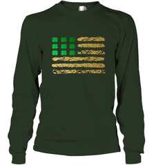 American Flag Green Shamrock Shirt St Patricks Day Long Sleeve T-Shirt Long Sleeve T-Shirt - HHHstores