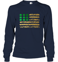 American Flag Green Shamrock Shirt St Patricks Day Long Sleeve T-Shirt