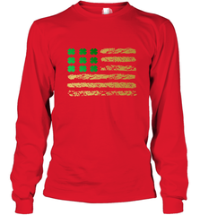 American Flag Green Shamrock Shirt St Patricks Day Long Sleeve T-Shirt Long Sleeve T-Shirt - HHHstores