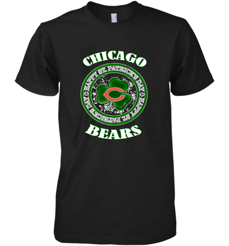 NFL Chicagi Bears Logo Happy St Patrick's Day Men's Premium T-Shirt Men's Premium T-Shirt / Black / XS Men's Premium T-Shirt - HHHstores