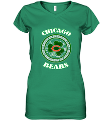 NFL Chicagi Bears Logo Happy St Patrick's Day Women's V-Neck T-Shirt Women's V-Neck T-Shirt - HHHstores