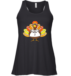 Cool Thanksgiving Football Shirt _ Gobble Player Turkey Gift Women's Racerback Tank