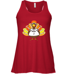 Cool Thanksgiving Football Shirt _ Gobble Player Turkey Gift Women's Racerback Tank