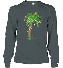 Christmas Lights Palm Tree Beach Funny Tropical Xmas Gift Long Sleeve T-Shirt Long Sleeve T-Shirt - HHHstores