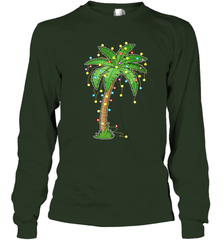 Christmas Lights Palm Tree Beach Funny Tropical Xmas Gift Long Sleeve T-Shirt Long Sleeve T-Shirt - HHHstores