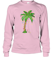 Christmas Lights Palm Tree Beach Funny Tropical Xmas Gift Long Sleeve T-Shirt Long Sleeve T-Shirt - HHHstores