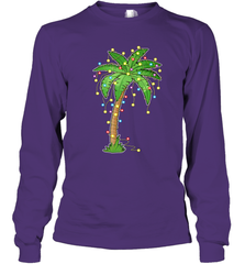 Christmas Lights Palm Tree Beach Funny Tropical Xmas Gift Long Sleeve T-Shirt Long Sleeve T-Shirt - HHHstores