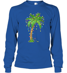 Christmas Lights Palm Tree Beach Funny Tropical Xmas Gift Long Sleeve T-Shirt Long Sleeve T-Shirt - HHHstores